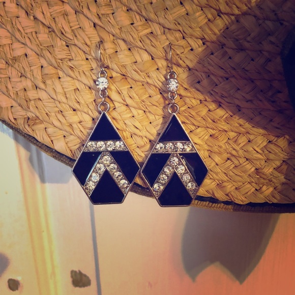 Jewelry - Black and Silver Drop Earrings